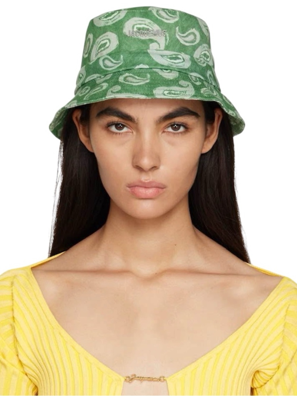 Jacquemus 'Le Bob Gadjo' Bow Knotted
Bucket Hat Print Pop Green Paisley